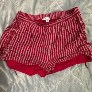 American Eagle Red Striped Shorts